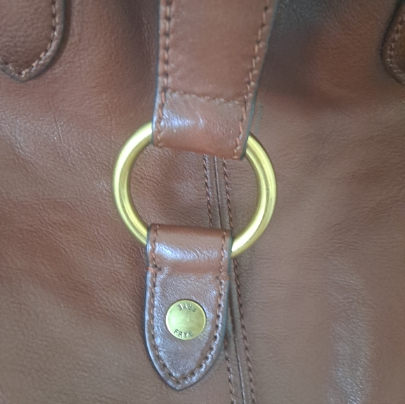 Frye Melissa Satchel Crossbody - Cognac FRYE Melissa Ring Cognac leather Tote Size XL Satchel Shoulder Handbag main image 1